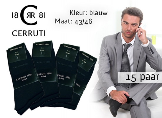 Deal Donkey - 15 Paar Blauwe Cerruti Sokken (Maat 43/46) Deal Donkey - 15 Paar Blauwe Cerruti Sokken (Maat 43/46)