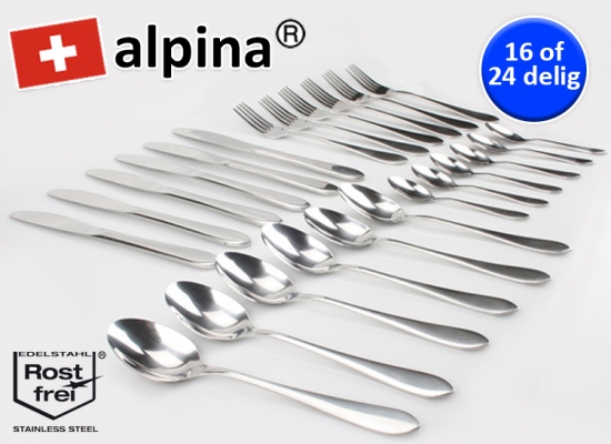 Deal Donkey - 16 Of 24 Delige Alpina Bestekset Deal Donkey - 16 Of 24 Delige Alpina Bestekset