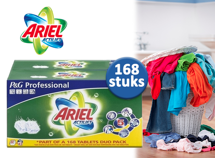 Deal Donkey - 168 Xxl-Pack Ariel Regular Tabs,Voor Stralend Schone Was