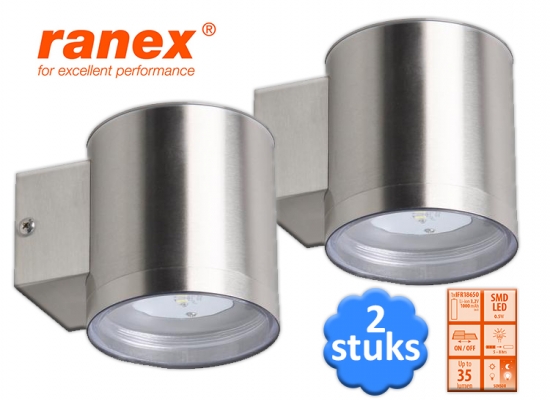Deal Donkey - 2 Ranex Gws-001-Ds Mats Led-Wandlampen Op Zonne-Energie Deal Donkey - 2 Ranex Gws-001-Ds Mats Led-Wandlampen Op Zonne-Energie