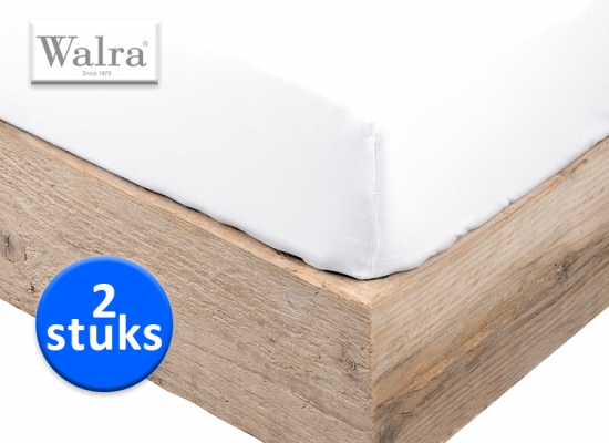 Deal Donkey - 2 Witte Walra Hoeslakens Van 100% Katoen Deal Donkey - 2 Witte Walra Hoeslakens Van 100% Katoen