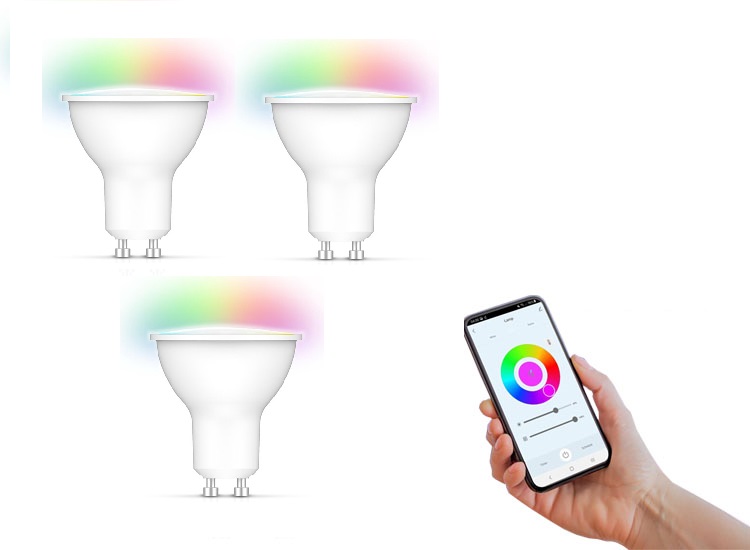 Deal Donkey - 3 Qnect Rgb Smart Wi-Fi Led-Lampen - Gu10