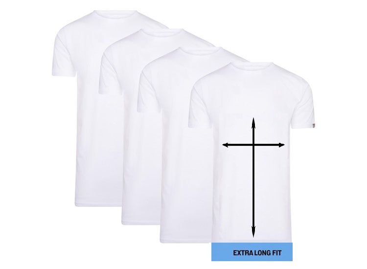 Deal Donkey - 4-Pack Cappuccino Witte T-Shirt Ronde Hals - Extra Lange T-Shirts Deal Donkey - 4-Pack Cappuccino Witte T-Shirt Ronde Hals - Extra Lange T-Shirts