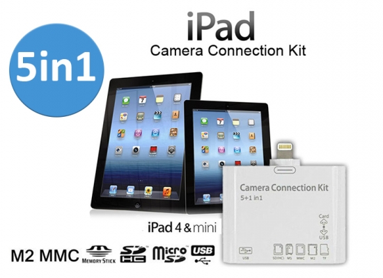 Deal Donkey - 5-In-1 Camera Connection Kit Voor Ipad 4/Air Of Mini Deal Donkey - 5-In-1 Camera Connection Kit Voor Ipad 4/Air Of Mini