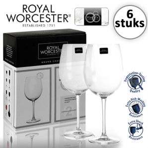 Deal Donkey - 6 Royal Worcester Kwarx Wijnglazen (75 Cl) Deal Donkey - 6 Royal Worcester Kwarx Wijnglazen (75 Cl)