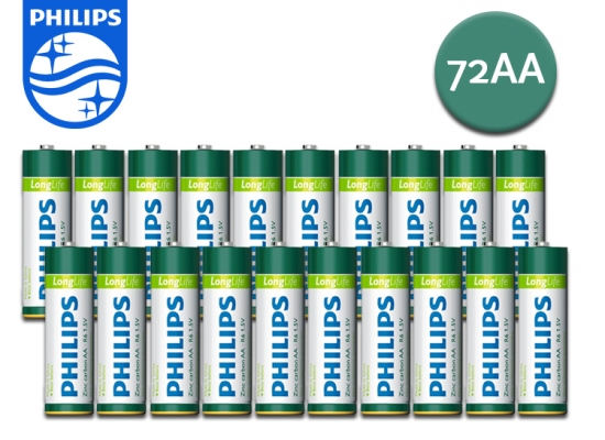 Deal Donkey - 72 Philips Aa Longlife Batterijen Deal Donkey - 72 Philips Aa Longlife Batterijen