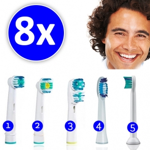 Deal Donkey - 8 Opzetborstels Geschikt Voor Oral-b, Braun Of Philips Tandenborstels