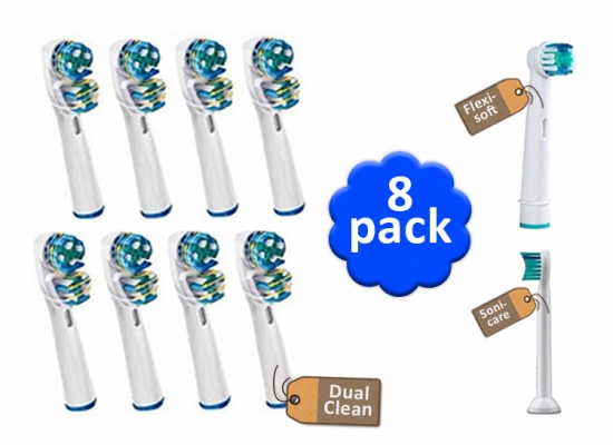Deal Donkey - 8 Opzetborstels Geschikt Voor Oral-B / Braun / Philips Tandenborstels Deal Donkey - 8 Opzetborstels Geschikt Voor Oral-B / Braun / Philips Tandenborstels