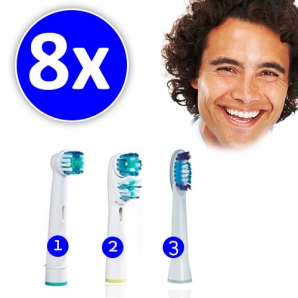 Deal Donkey - 8 Opzetborstels Geschikt Voor Oral-b / Braun Tandenborstels Deal Donkey - 8 Opzetborstels Geschikt Voor Oral-b / Braun Tandenborstels