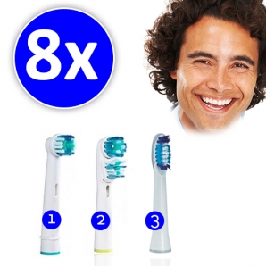 Deal Donkey - 8 Opzetborstels Geschikt Voor Oral-b / Braun Tandenborstels