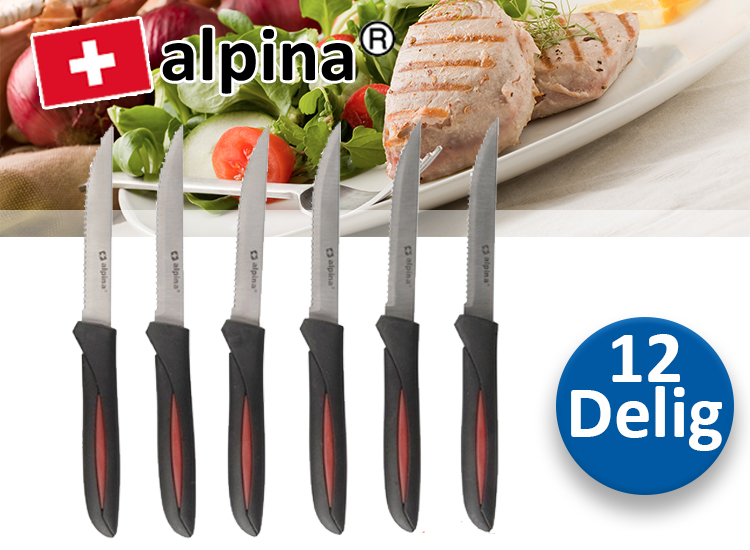 Deal Donkey - Alpina Steakmessen - 12 Delig - Rvs Deal Donkey - Alpina Steakmessen - 12 Delig - Rvs