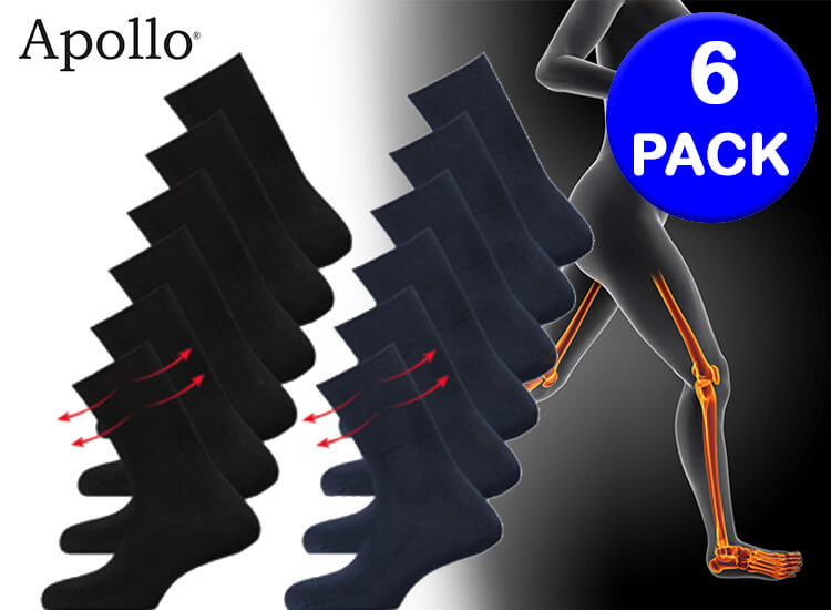 Deal Donkey - Apollo Anti-Press Sokken; Helpt Bij Een Verstoorde De Bloedsomloop - 6 Paar Deal Donkey - Apollo Anti-Press Sokken; Helpt Bij Een Verstoorde De Bloedsomloop - 6 Paar