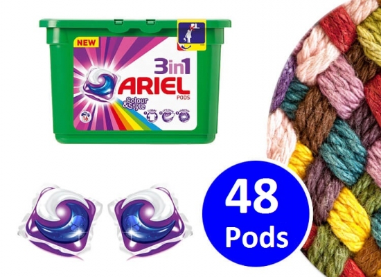 Deal Donkey - Ariel 3-In-1 Pods Color - 48 Pods - Voor Een Stralend Schone Was