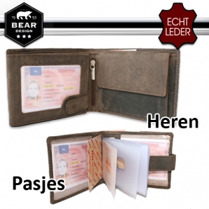 Deal Donkey - Bear Design Portemonnees Voor Dames En Heren In Zwart Of Bruin Deal Donkey - Bear Design Portemonnees Voor Dames En Heren In Zwart Of Bruin