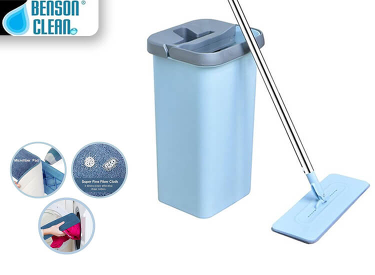 Deal Donkey - Benson Clean Flat Mop - Met Zelfreinigend Mechanisme Deal Donkey - Benson Clean Flat Mop - Met Zelfreinigend Mechanisme