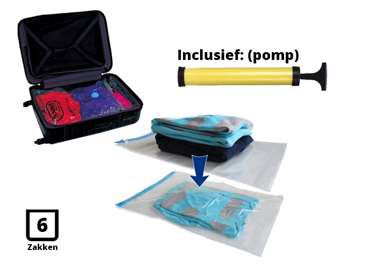 Deal Donkey - Benson Vacuum Opbergzakken - Inclusief Pomp - 6 Zakken Deal Donkey - Benson Vacuum Opbergzakken - Inclusief Pomp - 6 Zakken