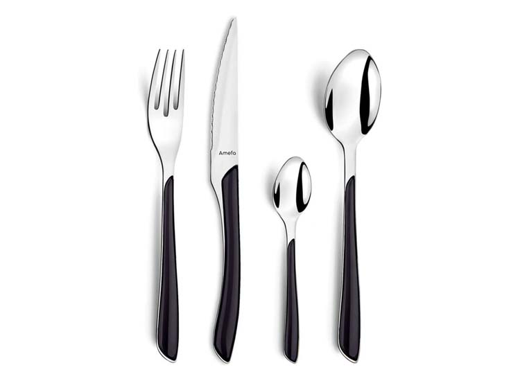 Deal Donkey - Bestekset Eclat Amefa Zilver/Zwart 16 Delig Deal Donkey - Bestekset Eclat Amefa Zilver/Zwart 16 Delig