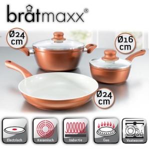 Deal Donkey - Bratmaxx Ceramic Plus 5 Delige Pannenset