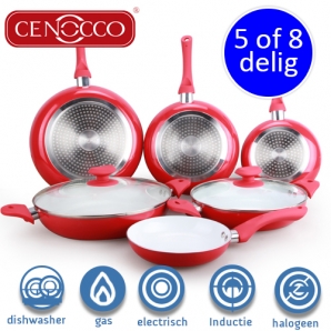 Deal Donkey - Cenocco Keramische Coating Koekenpannen Set (5 Of 8 Delig)