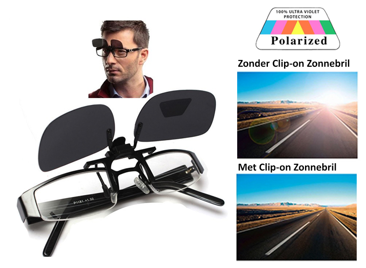 Deal Donkey - Clip-On Zonnebril Met Polariserende Glazen Deal Donkey - Clip-On Zonnebril Met Polariserende Glazen