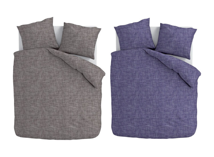 Deal Donkey - Cotton Rich Collection Dekbedovertrek - Linnen-Look - Antraciet Of Blauw