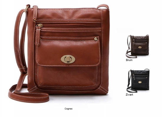 Deal Donkey - Crossbody Damestas In Bruin, Zwart Of Cognac Deal Donkey - Crossbody Damestas In Bruin, Zwart Of Cognac