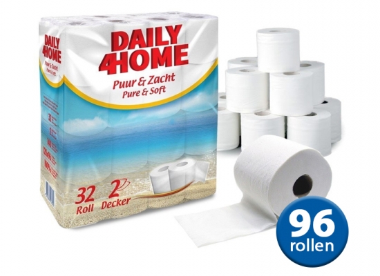 Deal Donkey - Daily4home Toiletpapier 96 Rollen- Dubbellaags En Lekker Zacht