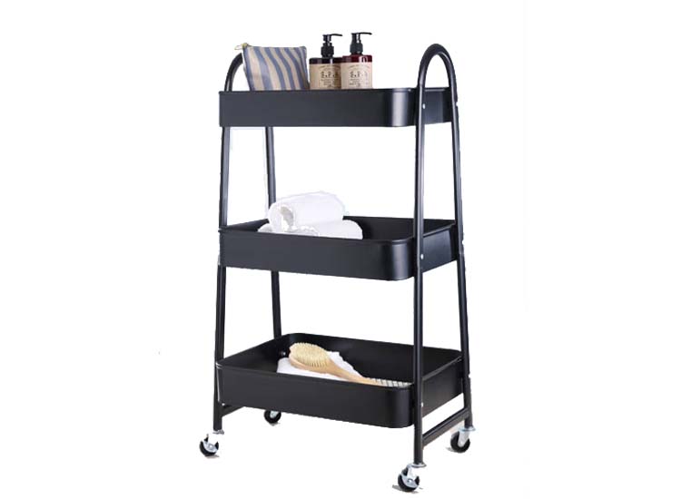Deal Donkey - Day Trolley 3 Laags - 44X30x79cm - Rvs - Zwart Deal Donkey - Day Trolley 3 Laags - 44X30x79cm - Rvs - Zwart