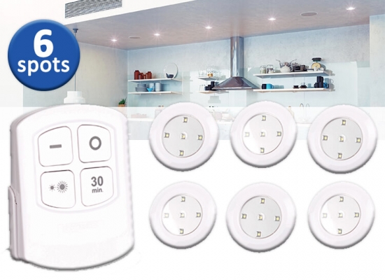 Deal Donkey - Deluxa Led Spots Met Afstandsbediening - 6 Spots Deal Donkey - Deluxa Led Spots Met Afstandsbediening - 6 Spots