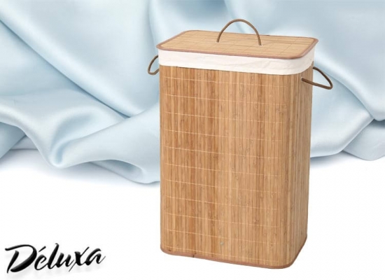 Deal Donkey - Deluxa - Wasmand Van Natuurlijk Bamboe Met Deksel - 40 X 30 X 60 Cm Deal Donkey - Deluxa - Wasmand Van Natuurlijk Bamboe Met Deksel - 40 X 30 X 60 Cm