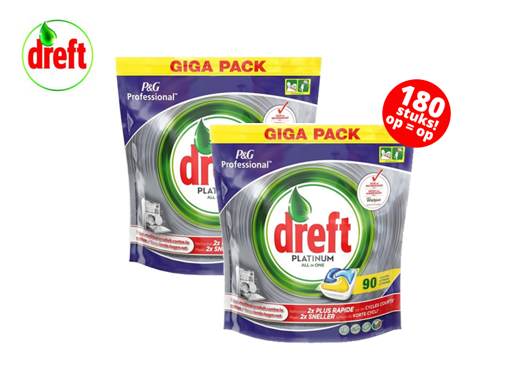 Deal Donkey - Dreft Platinum All In One Lemon Vaatwastabletten - 180 Stuks Deal Donkey - Dreft Platinum All In One Lemon Vaatwastabletten - 180 Stuks