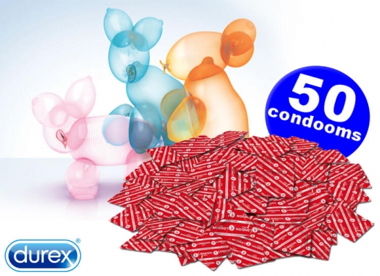 Deal Donkey - Durex London Red Condooms - 50 Condooms - Met Aardbeiensmaak