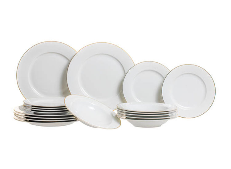 Deal Donkey - Easyline Serviesset 18-Delig - Wit/Goud Deal Donkey - Easyline Serviesset 18-Delig - Wit/Goud