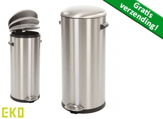 Deal Donkey - Eko Belledel Pedaalemmer 30 Liter - Mat Roestvaststaal - Deksel Met Demper Deal Donkey - Eko Belledel Pedaalemmer 30 Liter - Mat Roestvaststaal - Deksel Met Demper