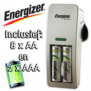 Deal Donkey - Energizer Batterijlader Inclusief 10 Oplaadbare Batterijen