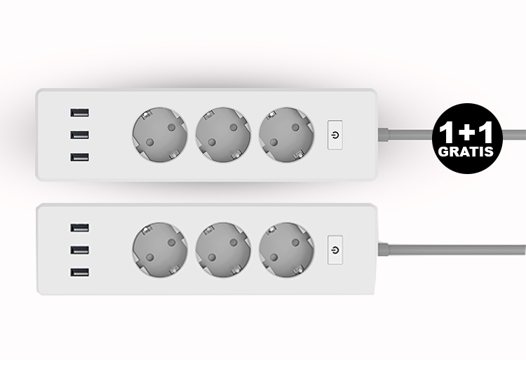 Deal Donkey - Etiger Slimme Stekkerdoos 3V + 3Xusb - 1+1 Gratis