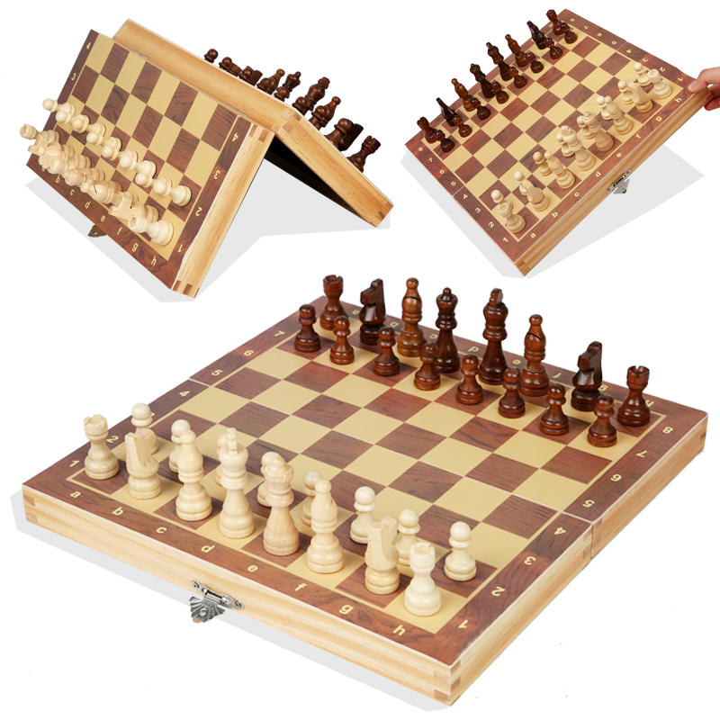 Deal Donkey - Fedec Magnetische Schaakset - 29X29 - Hout Deal Donkey - Fedec Magnetische Schaakset - 29X29 - Hout