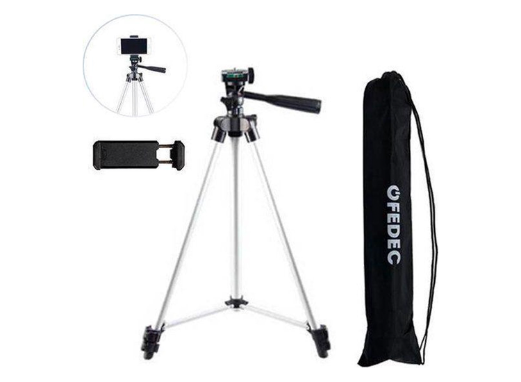 Deal Donkey - Fedec Telefoon Tripod - Telefoonstatief - Verstelbaar Tot 150 Cm - Extra Grip Telefoonhouder - Waterpas - Opbergzak Deal Donkey - Fedec Telefoon Tripod - Telefoonstatief - Verstelbaar Tot 150 Cm - Extra Grip Telefoonhouder - Waterpas - Opbergzak