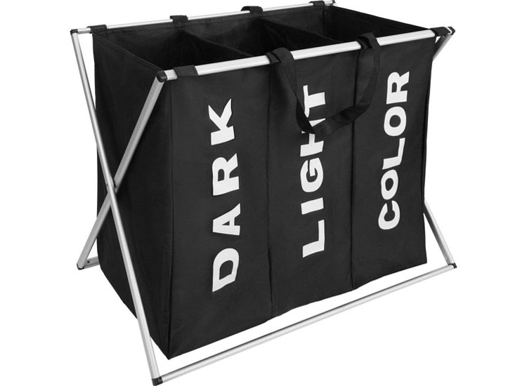 Deal Donkey - Fedec Wassoorteerder Met 3 Compartimenten - Wasmand - Zwart Deal Donkey - Fedec Wassoorteerder Met 3 Compartimenten - Wasmand - Zwart