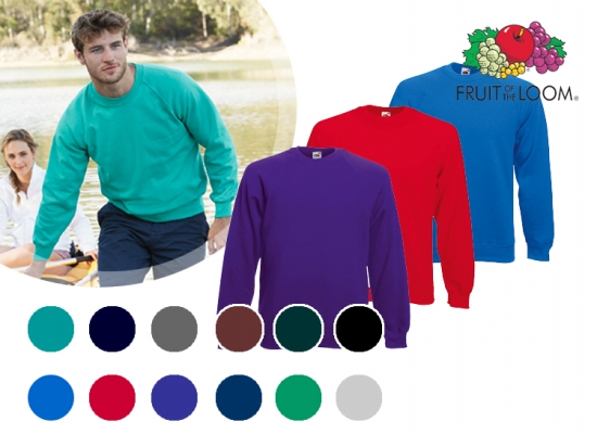 Deal Donkey - Fruit Of The Loom Sweater Met Lange Mouwen - 13 Kleuren - S T/M Xxl