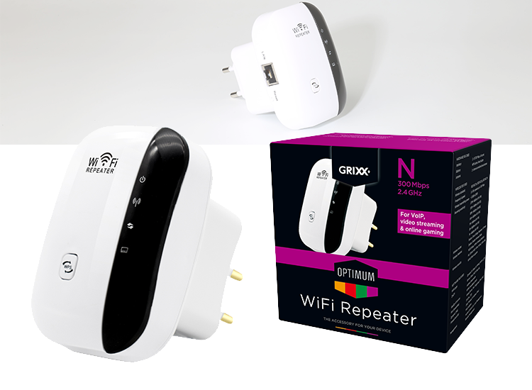Deal Donkey - Grixx Wifi Repeater - 2,4 Ghz Met Een Snelheid Tot 300Mpbs Deal Donkey - Grixx Wifi Repeater - 2,4 Ghz Met Een Snelheid Tot 300Mpbs