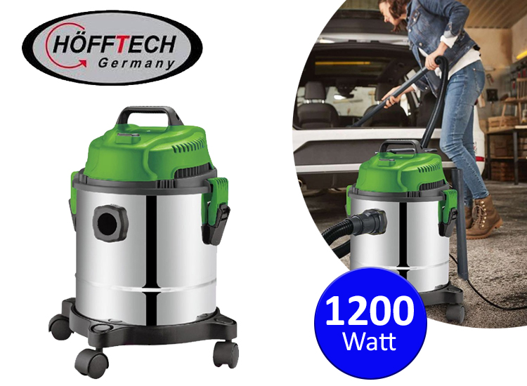 Deal Donkey - Höfftech Krachtige Rvs Stofzuiger -Nat En Droog Stofzuiger - 1200 Watt