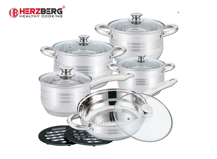 Deal Donkey - Herzberg Hg-1242 Pannenset - 12 Delig Deal Donkey - Herzberg Hg-1242 Pannenset - 12 Delig
