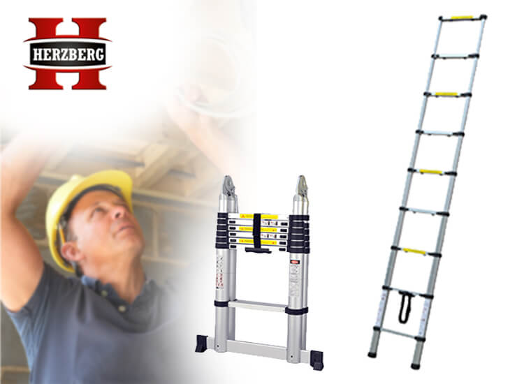 Deal Donkey - Herzberg Telescopische Ladder - Makkelijk Mee Te Nemen - 2,6 M Deal Donkey - Herzberg Telescopische Ladder - Makkelijk Mee Te Nemen - 2,6 M