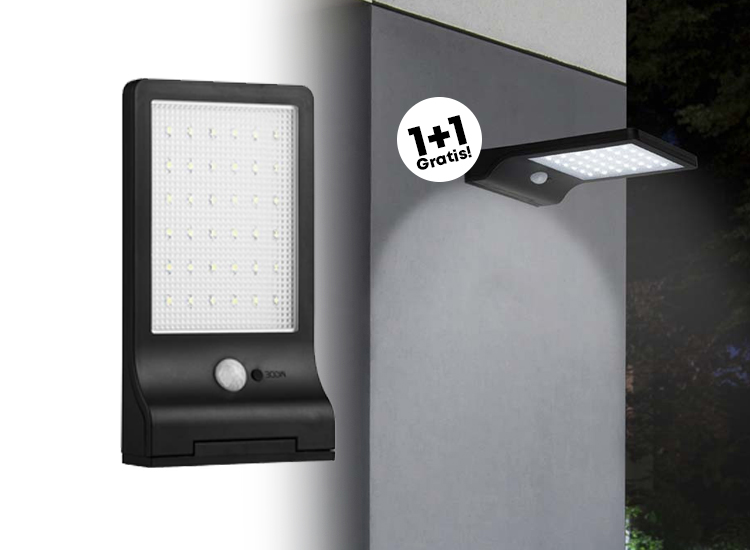 Deal Donkey - Hofftech Solar Led Wandlamp Met Sensor 1+1 Gratis