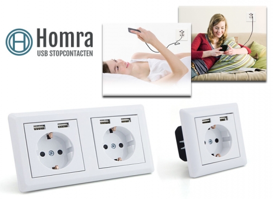 Deal Donkey - Homra Enkele Of Dubbele Usb Wandstopcontact