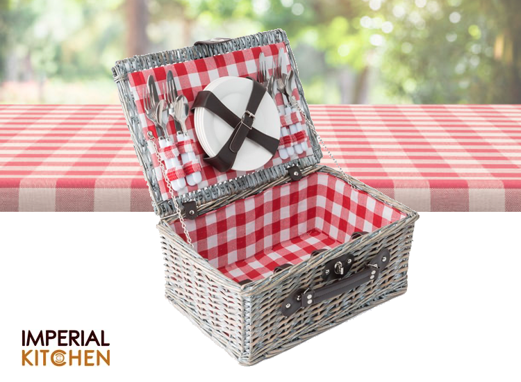Deal Donkey - Imperial Kitchen Picknickmand - 4 Persoons - 40 X 28 X 18 Cm Rode Ruit Deal Donkey - Imperial Kitchen Picknickmand - 4 Persoons - 40 X 28 X 18 Cm Rode Ruit
