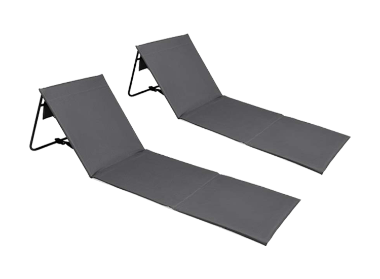 Deal Donkey - Intimo Lig-/Strandmatten Grijs - Strandmat Met Rugsteun - 2 Stuks