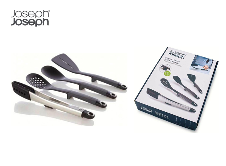 Deal Donkey - Joseph Joseph Elevate Keukenhulpen - 4-Delige Keukengerei Set - Grijs Deal Donkey - Joseph Joseph Elevate Keukenhulpen - 4-Delige Keukengerei Set - Grijs