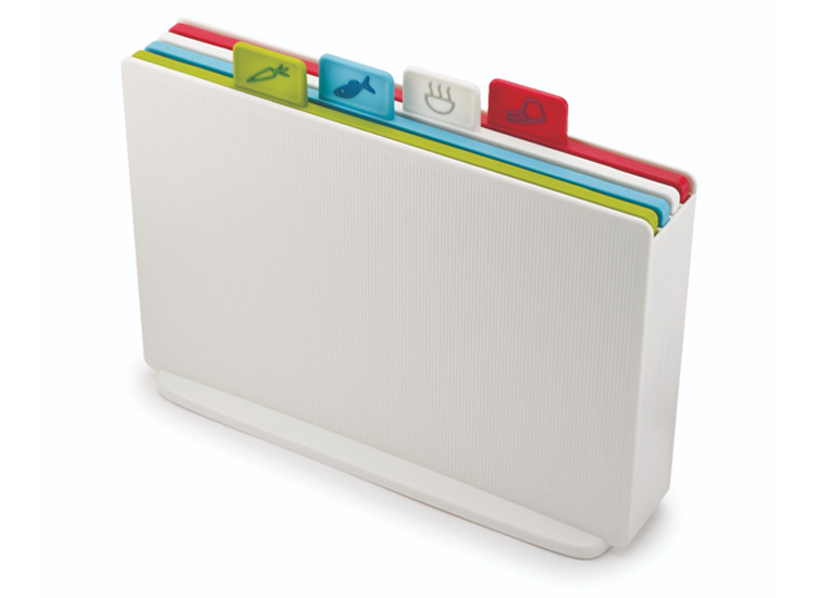 Deal Donkey - Joseph Joseph Index Regular Snijplanken Set - Met Houder - Wit - 4 Stuks Deal Donkey - Joseph Joseph Index Regular Snijplanken Set - Met Houder - Wit - 4 Stuks